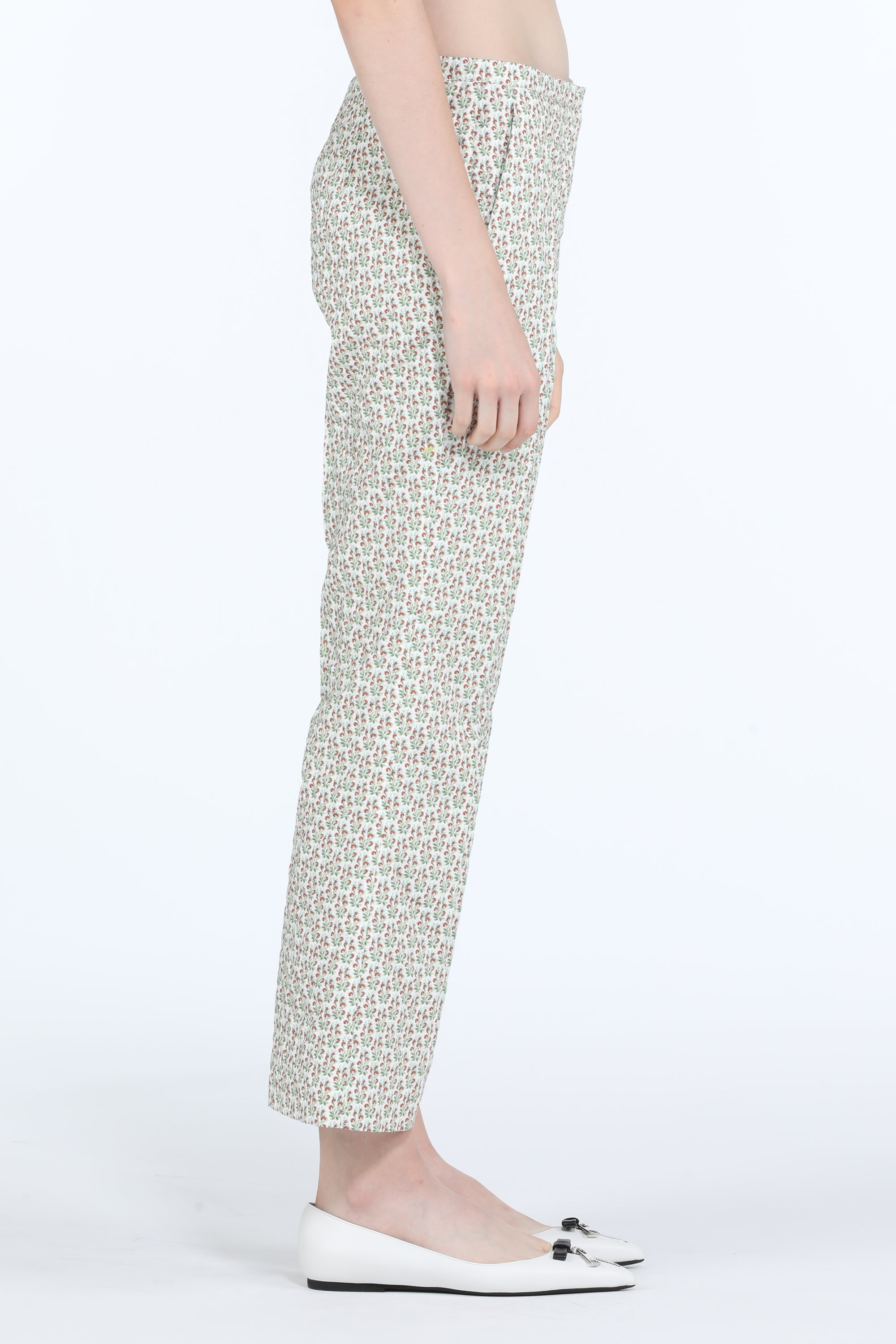 Pantaloni svasati cropped con stampa