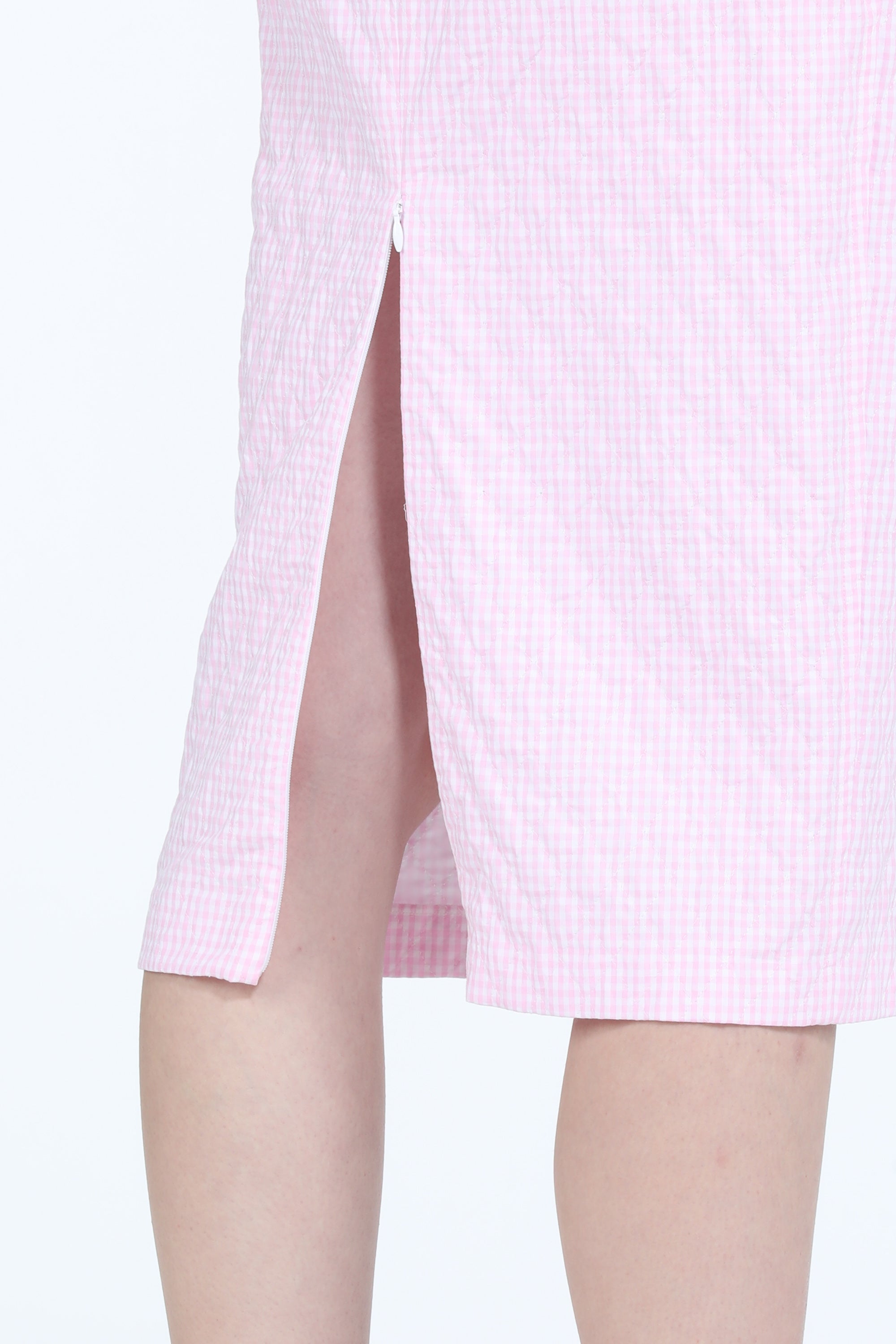 Gingham Print Midi Skirt