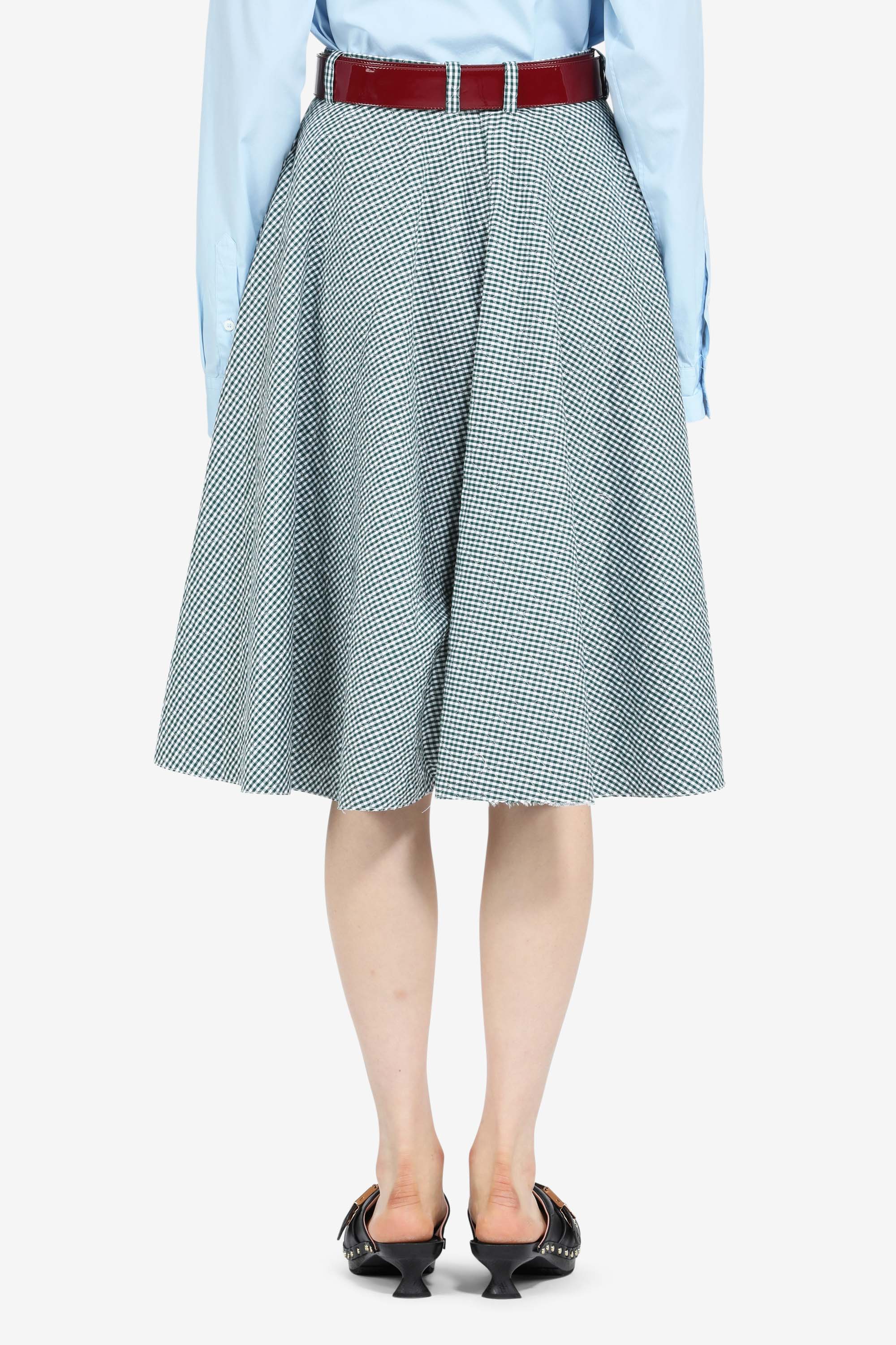 Gingham-Print A-Line Skirt