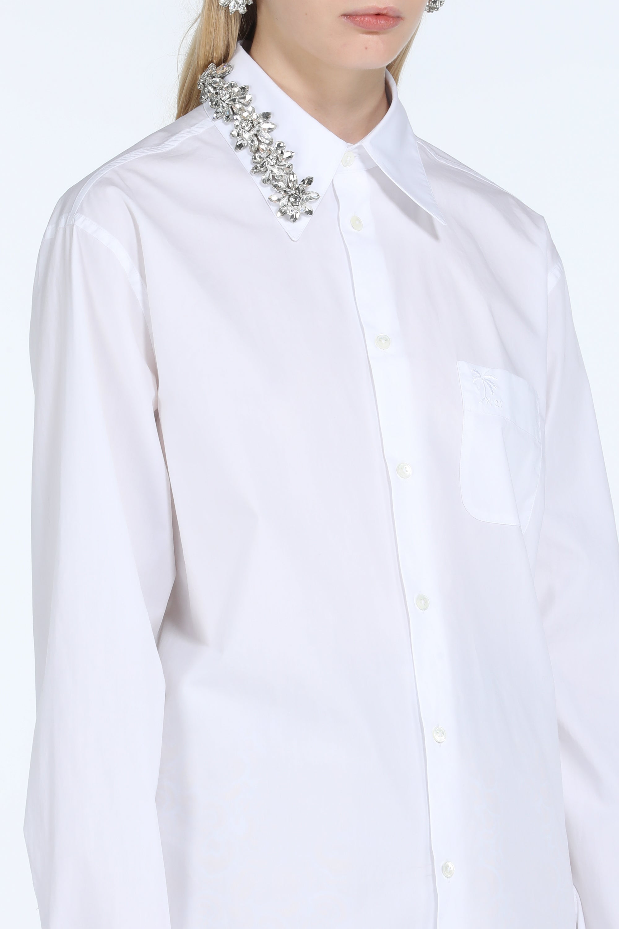 Crystal-Embellished Cotton Shirt