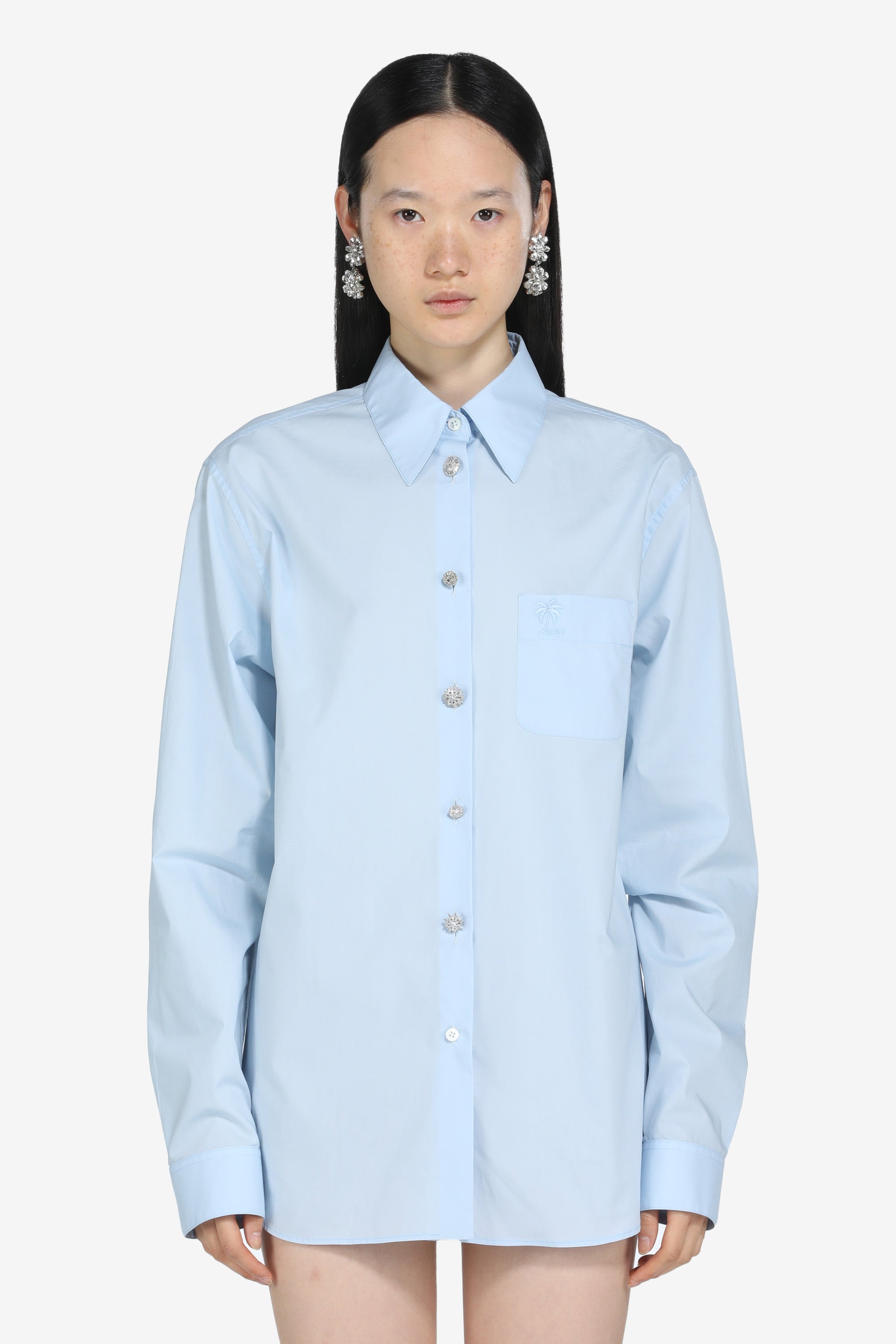 Crystal-Embellished Cotton Shirt