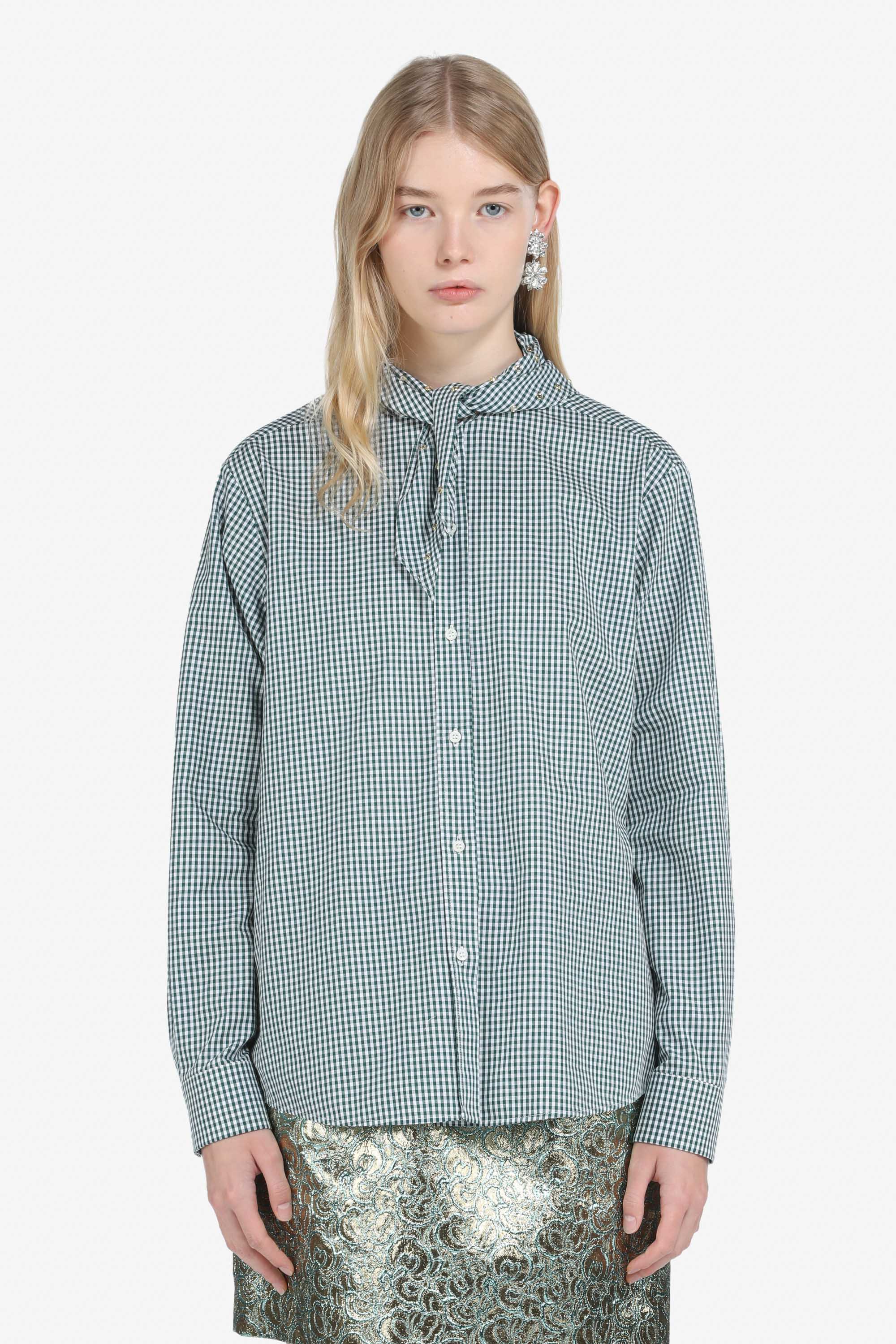 Gingham Check Cotton Shirt