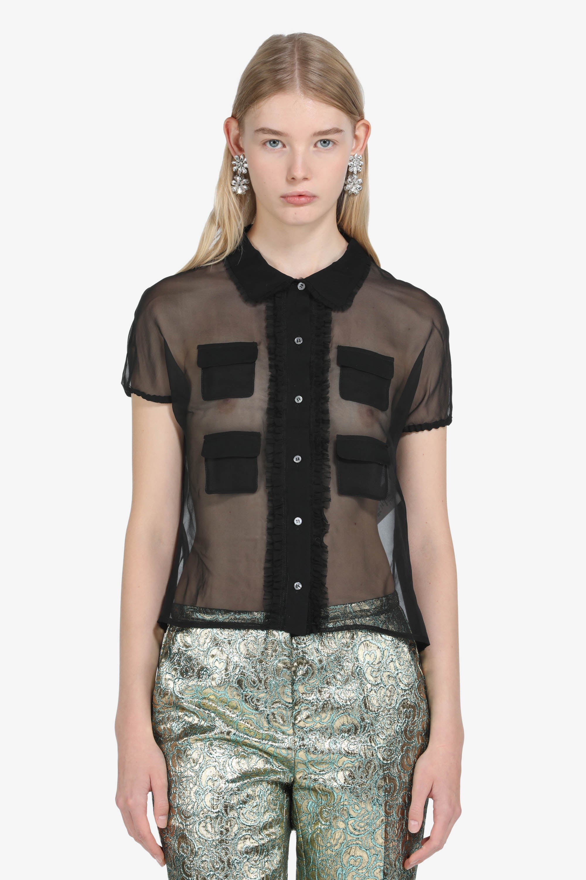 Semi-Sheer Silk Shirt