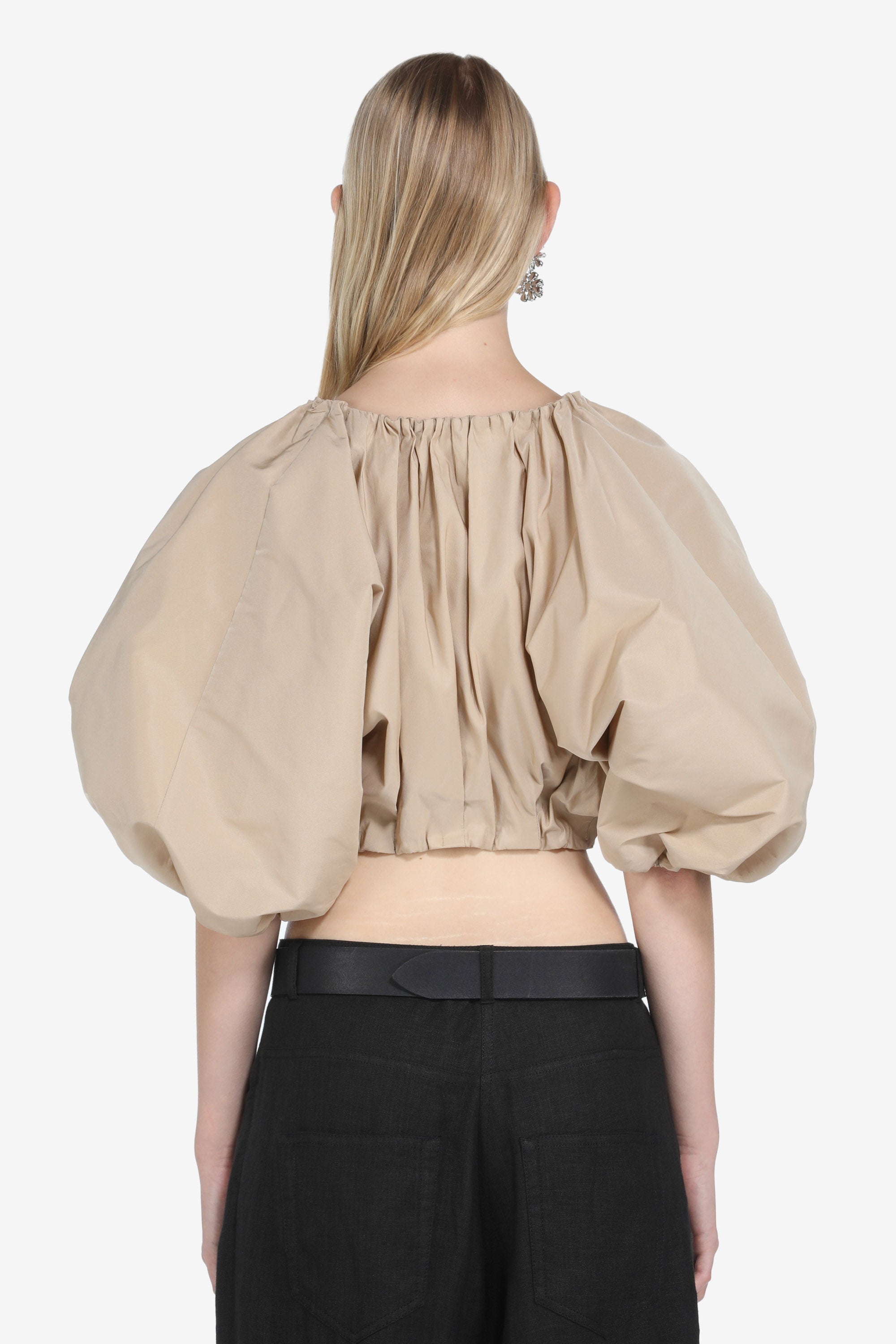 Puff-Sleeve Crop Top