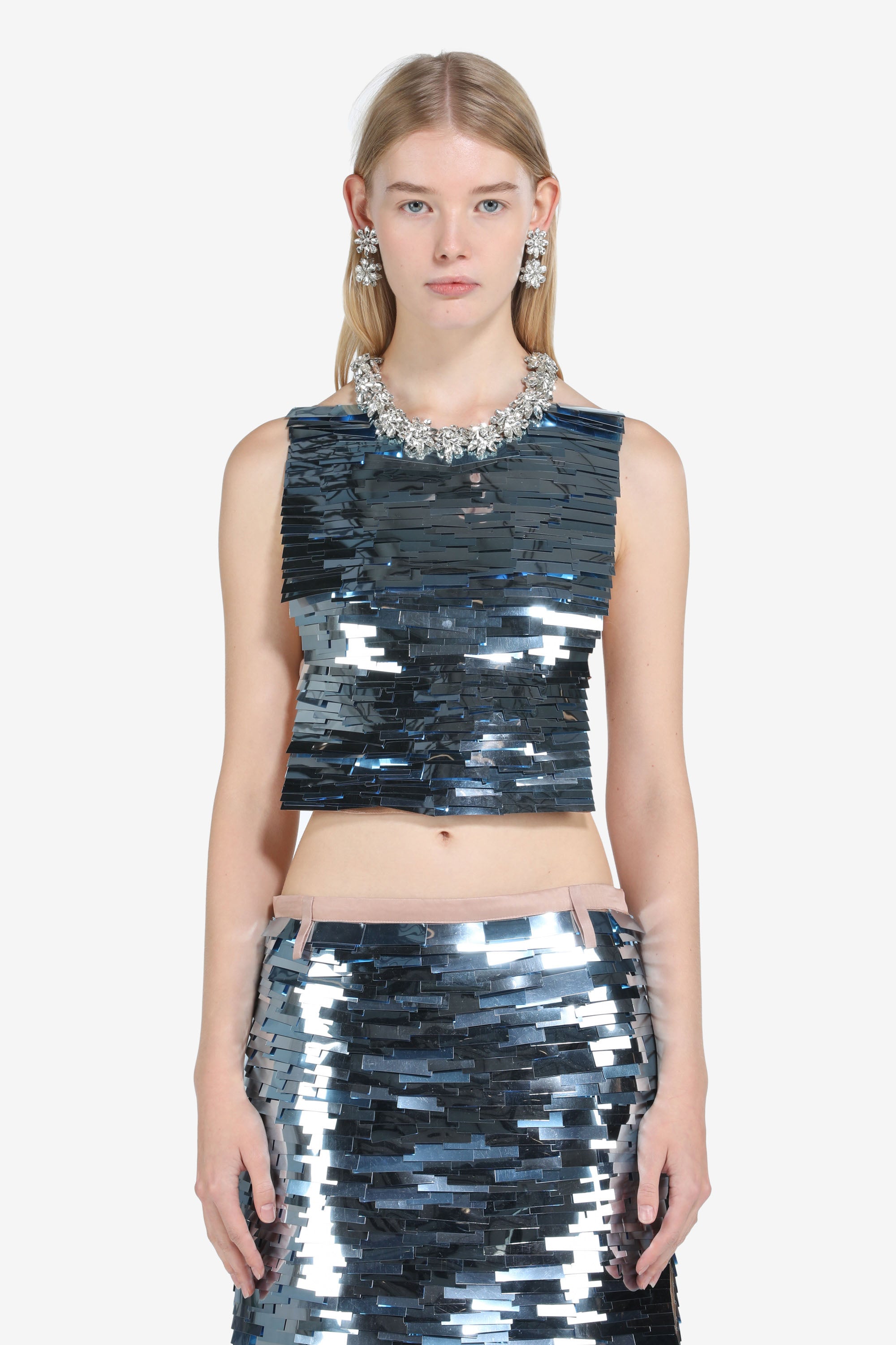 Paillette-Embellished Crop Top