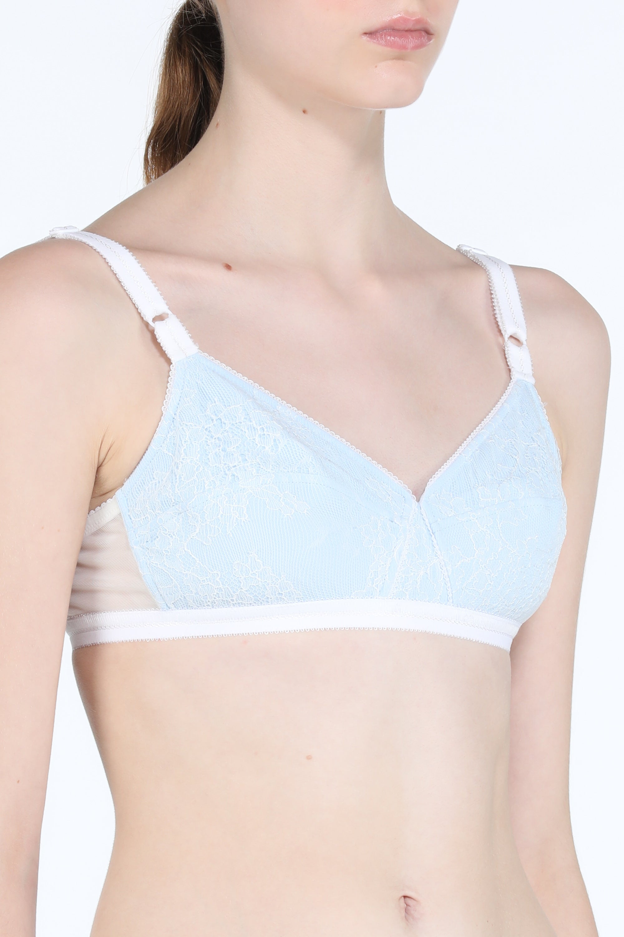 Floral-lace Triangle Bra