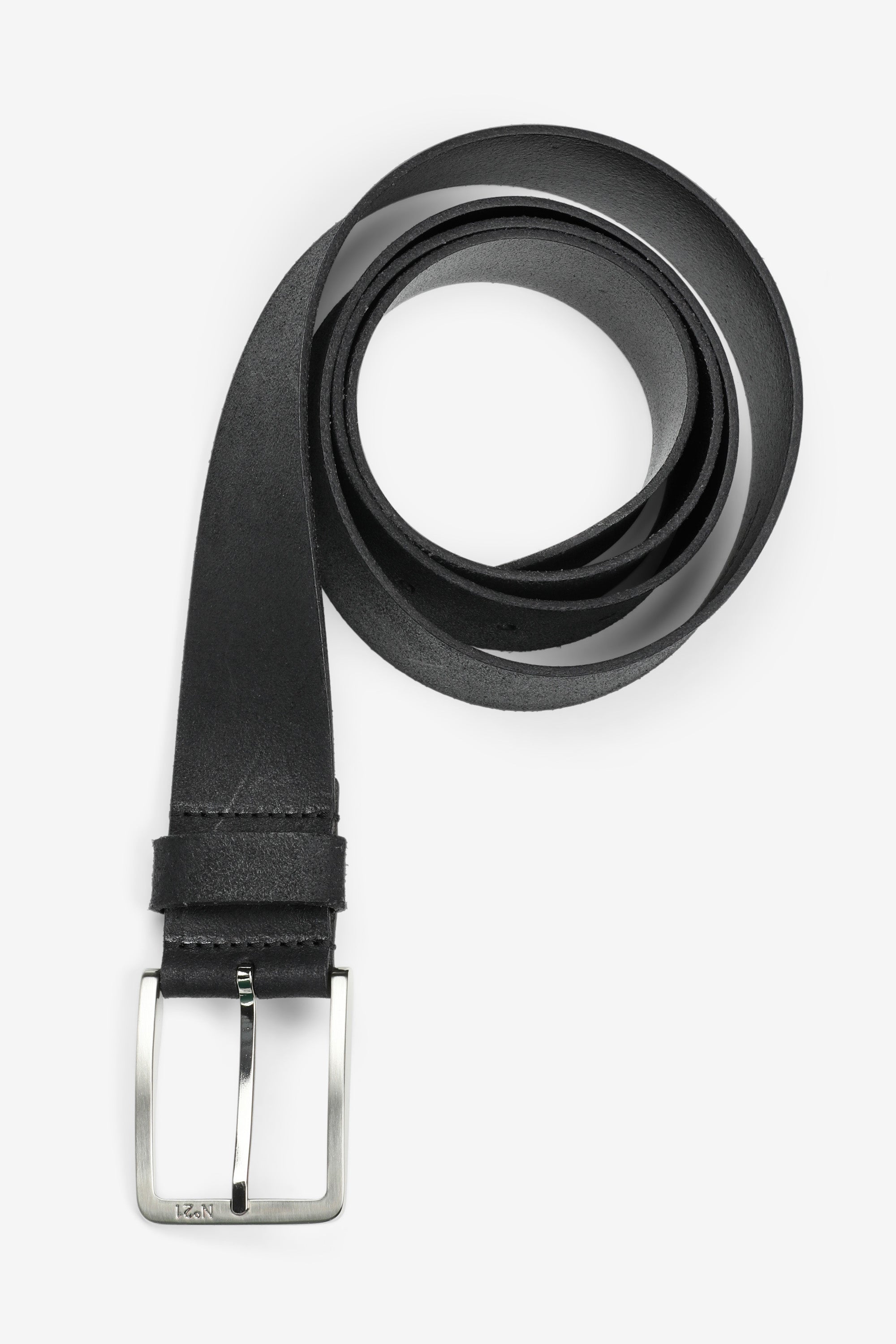 Square-Buckle Leather Belt