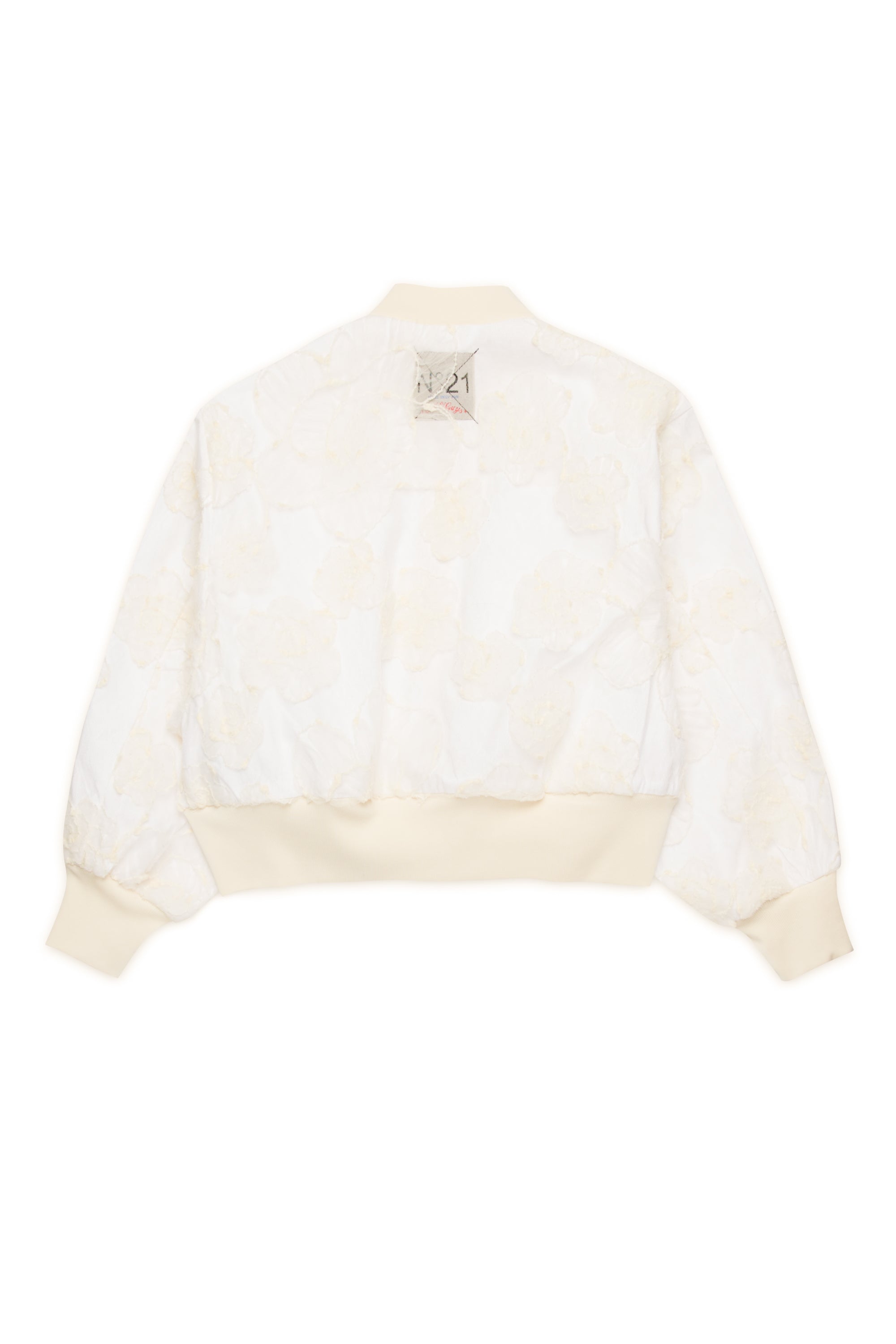 Floral-Lace Bomber Jacket