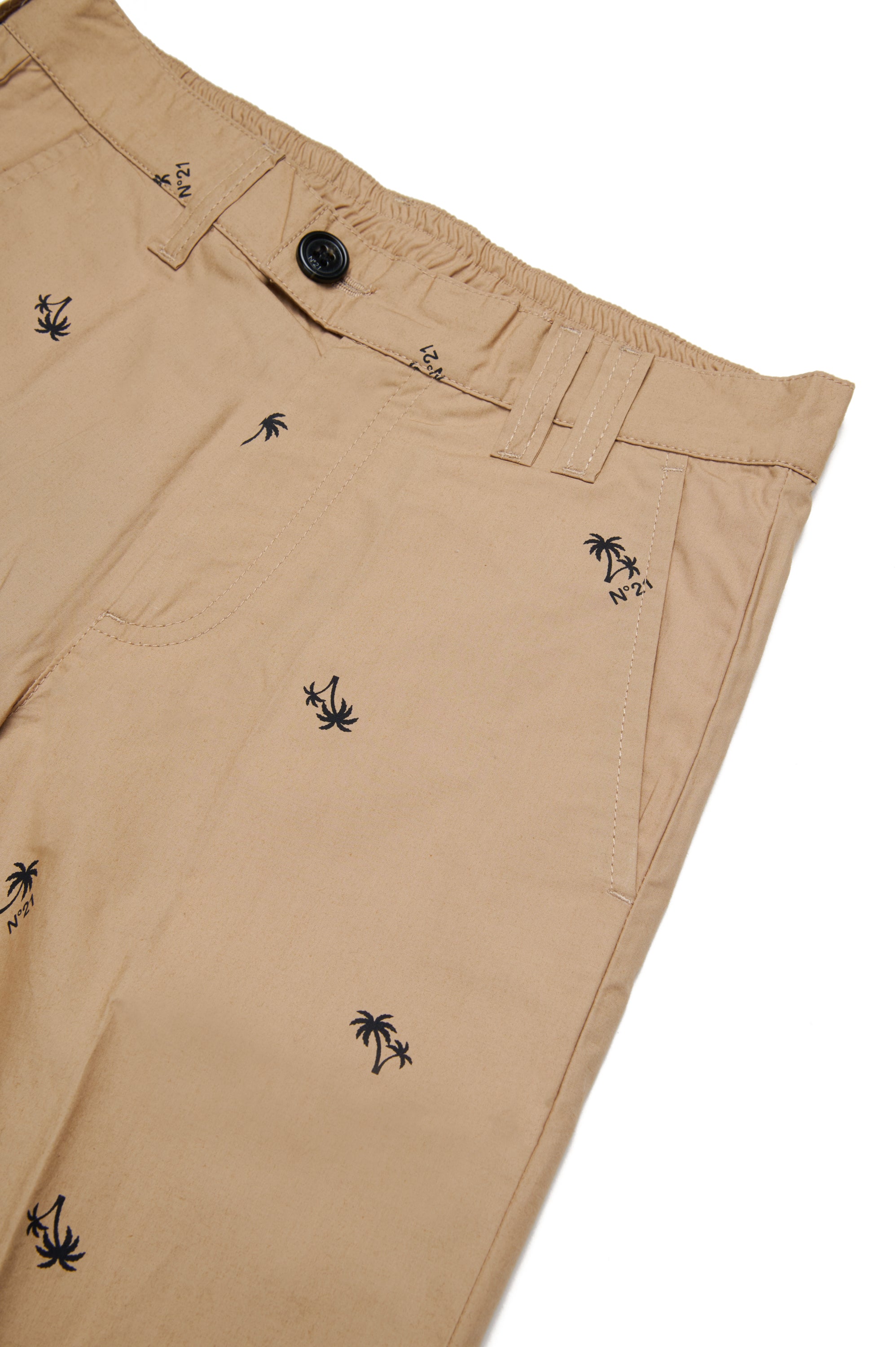 Shorts con Palme Stampate All-Over