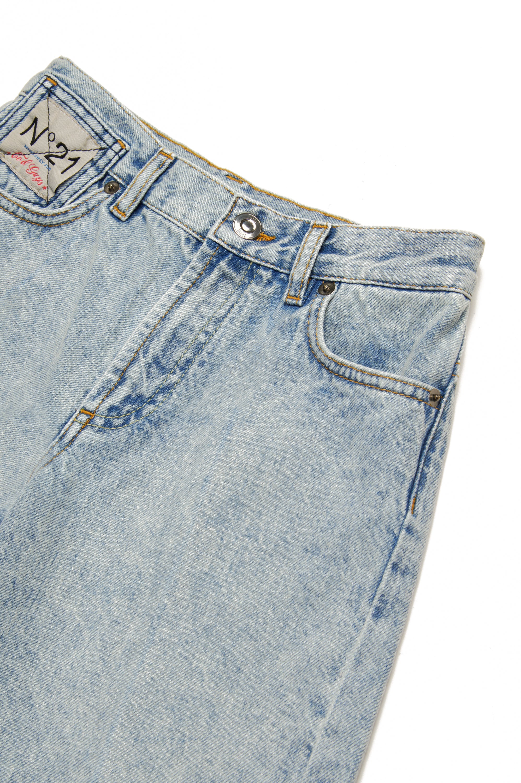 Shorts in Denim con Logo