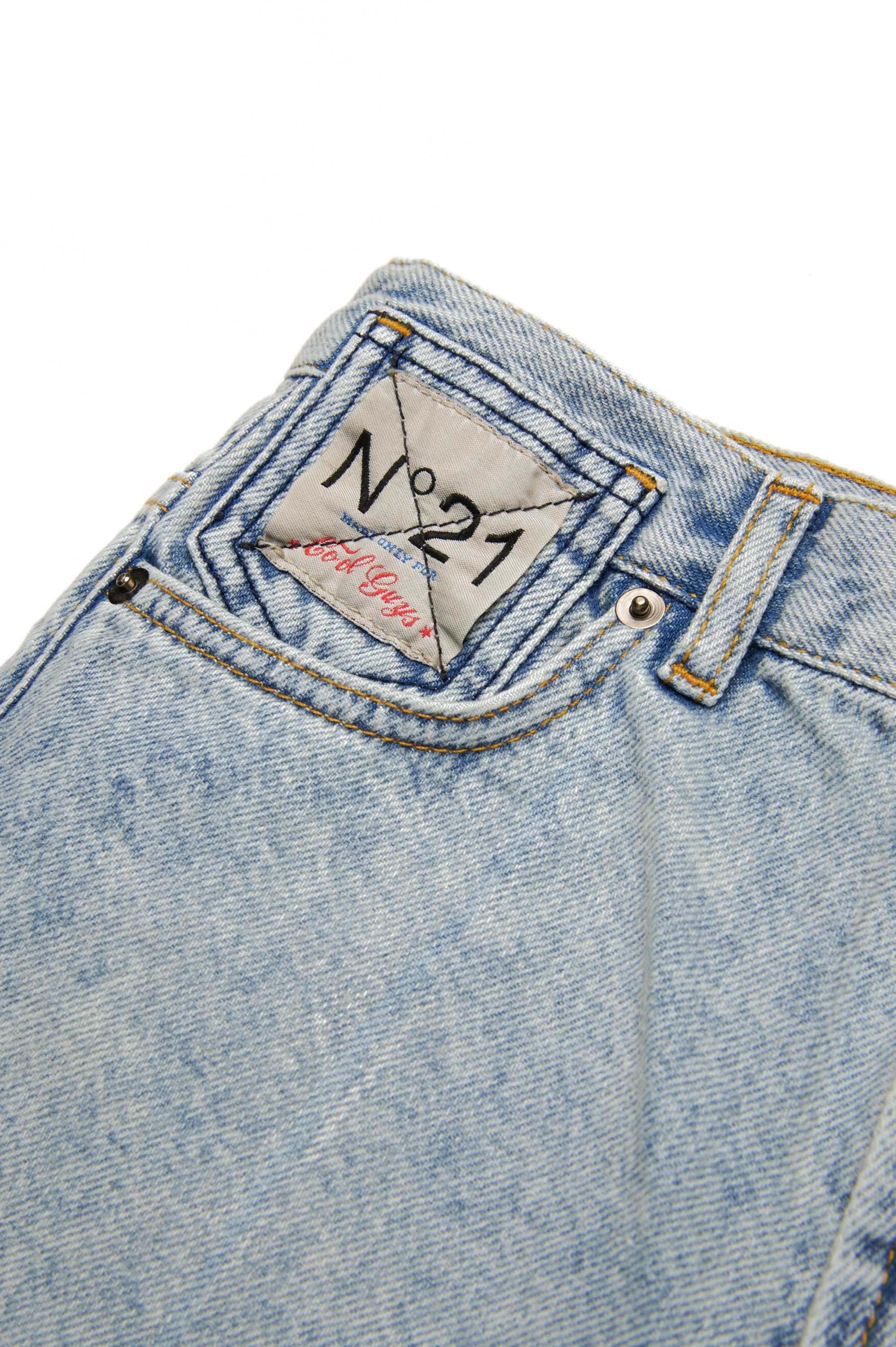 Shorts in Denim con Logo