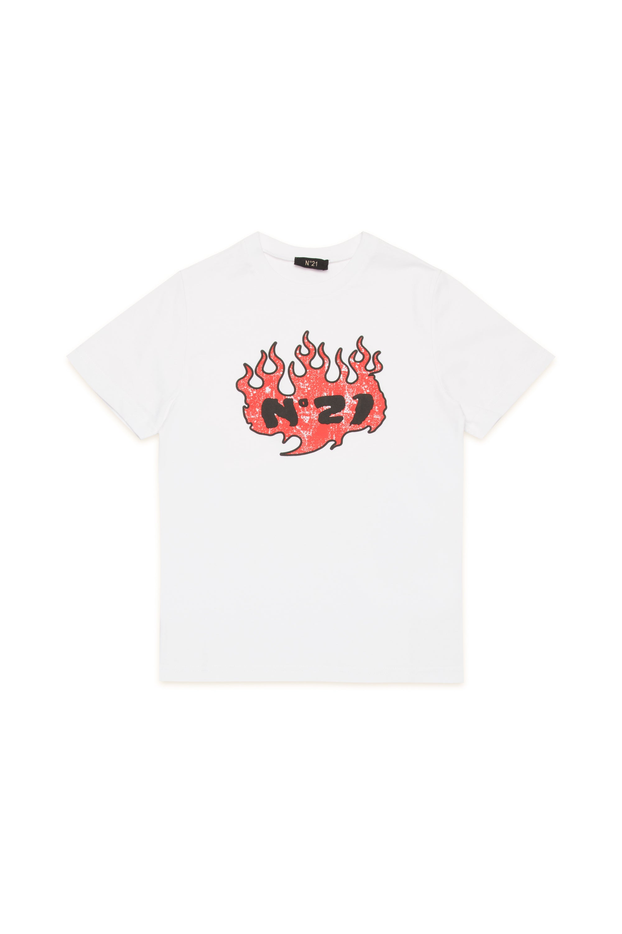 T-shirt con Logo e Fiamme