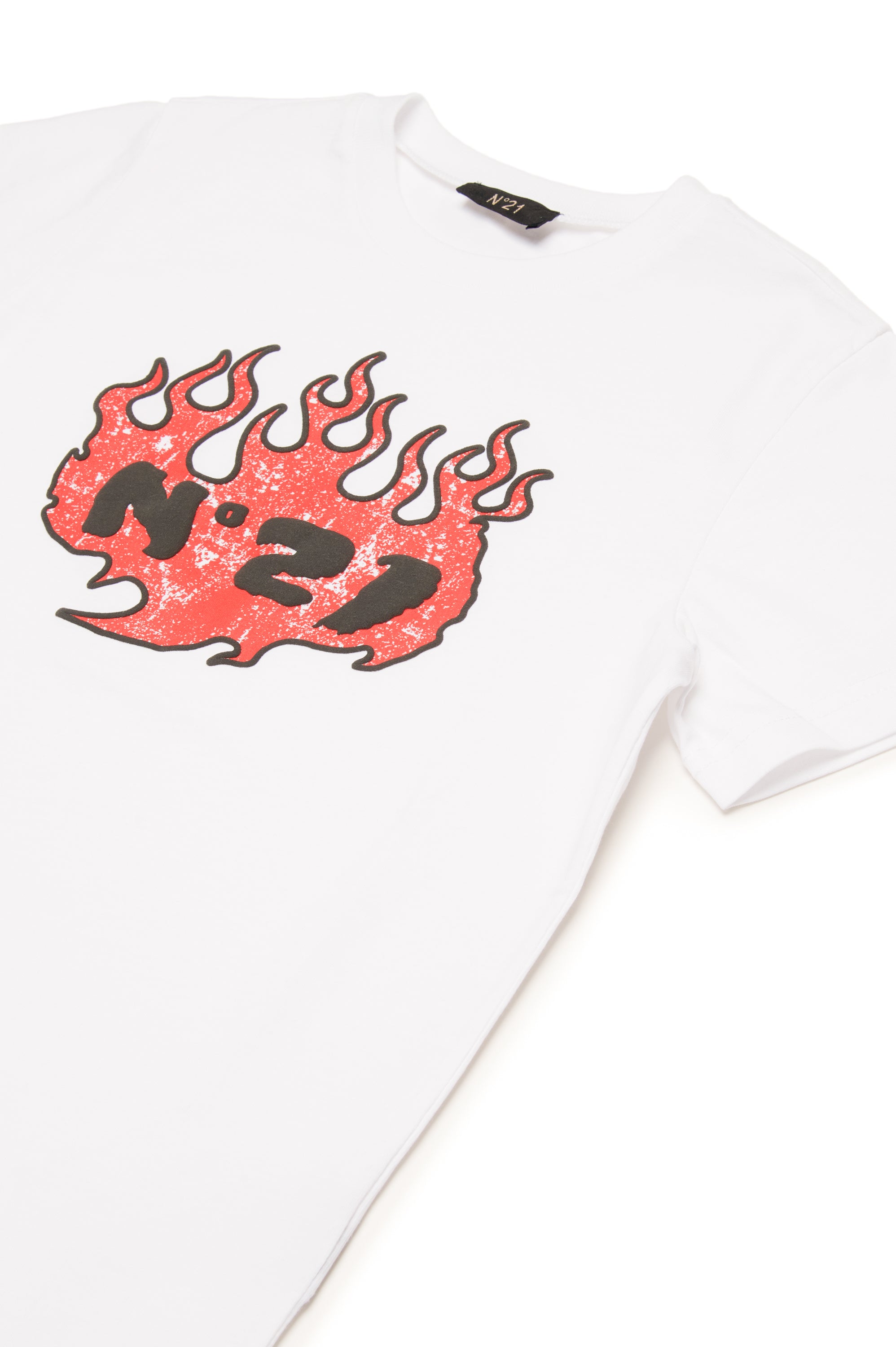 T-shirt con Logo e Fiamme